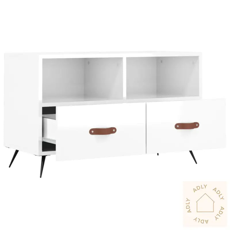 Tv-Benk Høyglans Hvit 80X36X50 Cm Konstruert Tre
