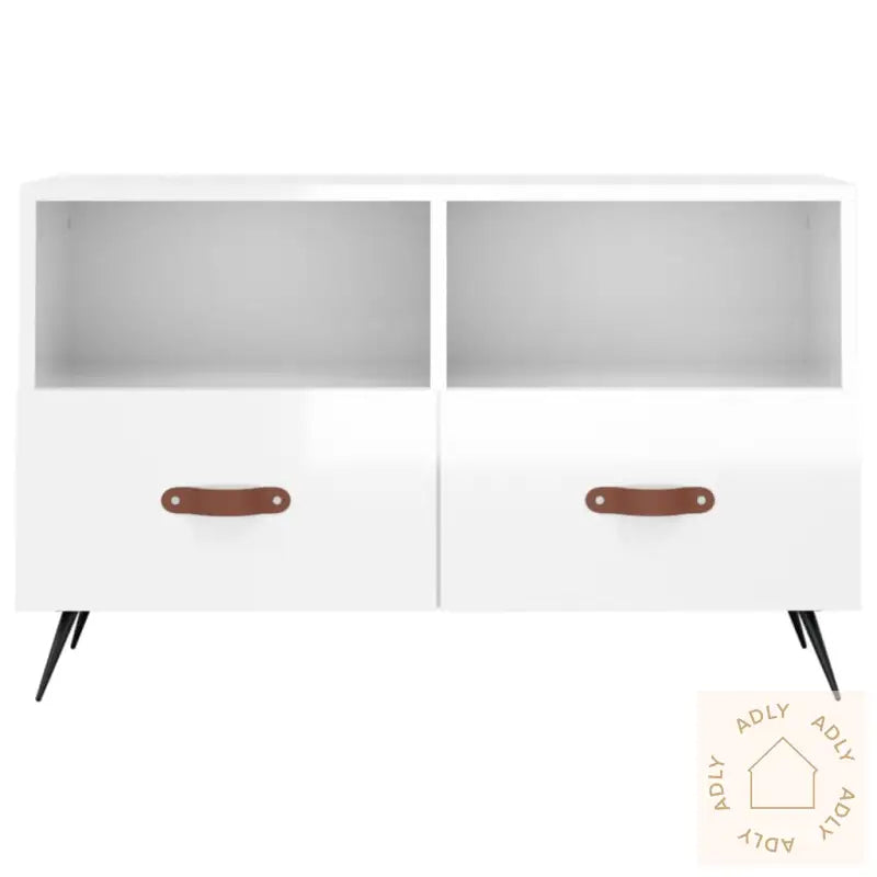 Tv-Benk Høyglans Hvit 80X36X50 Cm Konstruert Tre