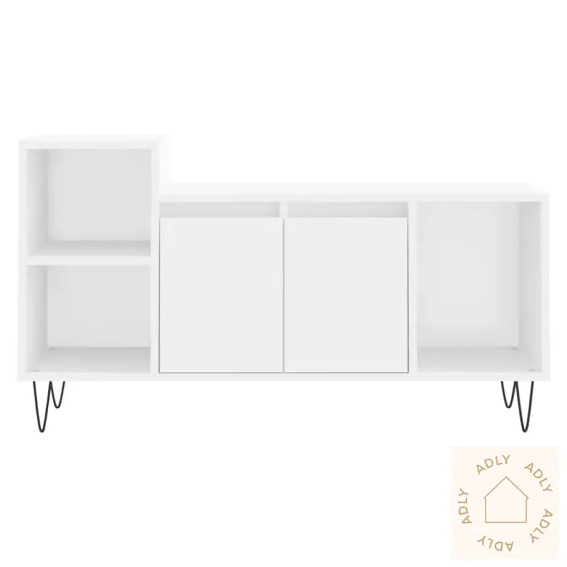 Tv-Benk Hvit 100X35X55 Cm Konstruert Tre