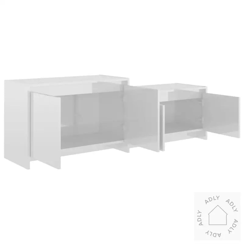 Tv-Benk Høyglans Hvit 146,5X35X50 Cm Konstruert Tre