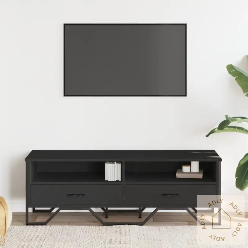 Tv-Benk Svart 122X34X41 Cm Konstruert Tre