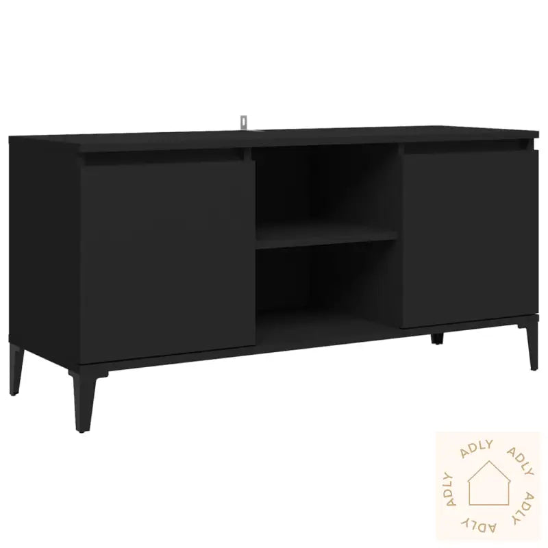 Tv-Benk Med Metallben Svart 103,5X35X50 Cm