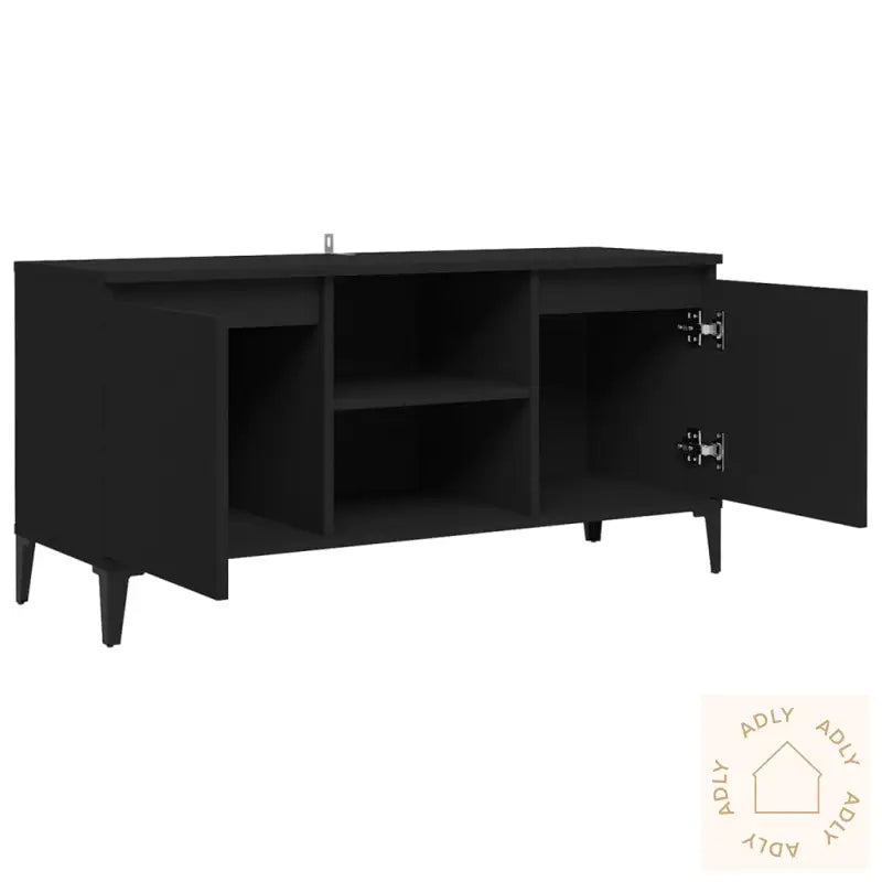 Tv-Benk Med Metallben Svart 103,5X35X50 Cm