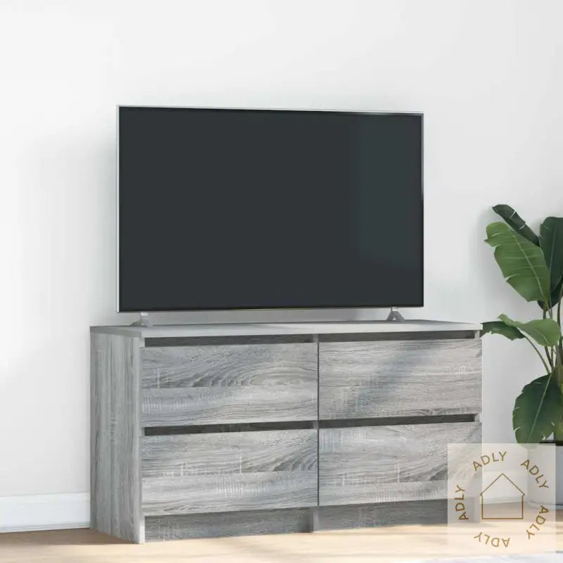 Tv-Benk Grå Sonoma 100X35X54 Cm Konstruert Tre
