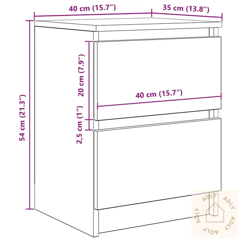 Tv-Benk Sonoma Eik 40X35X54 Cm Konstruert Tre