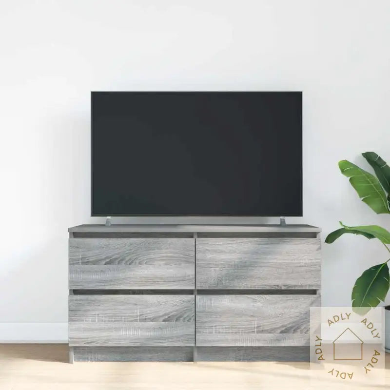 Tv-Benk Grå Sonoma 100X35X54 Cm Konstruert Tre