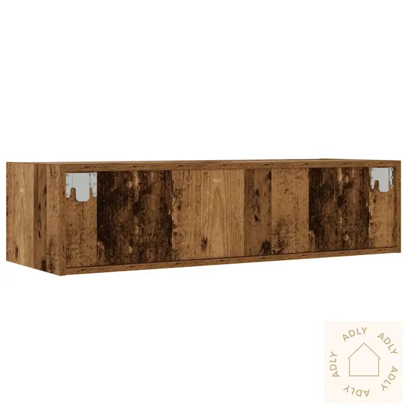 Tv-Benk Med Led-Lys Gammelt Tre 100X35,5X25 Cm