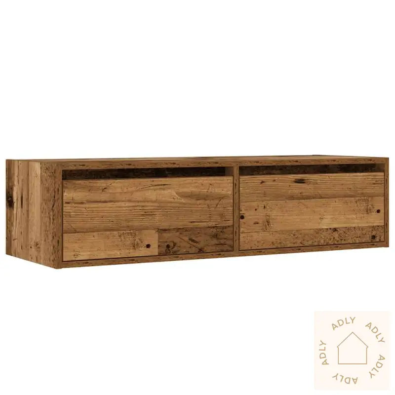 Tv-Benk Med Led-Lys Gammelt Tre 100X35,5X25 Cm
