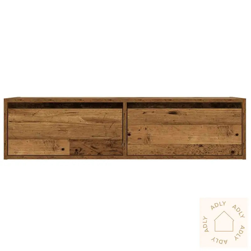 Tv-Benk Med Led-Lys Gammelt Tre 100X35,5X25 Cm
