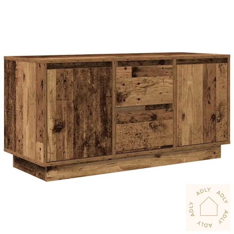 Tv-Benk Med Led-Lys Gammelt Tre 100X41X50 Cm