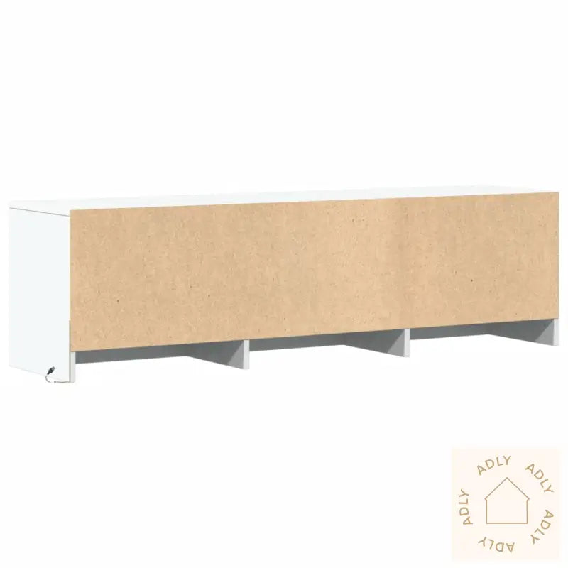 Tv-Benk Med Led Hvit 140X34X40 Cm Konstruert Tre