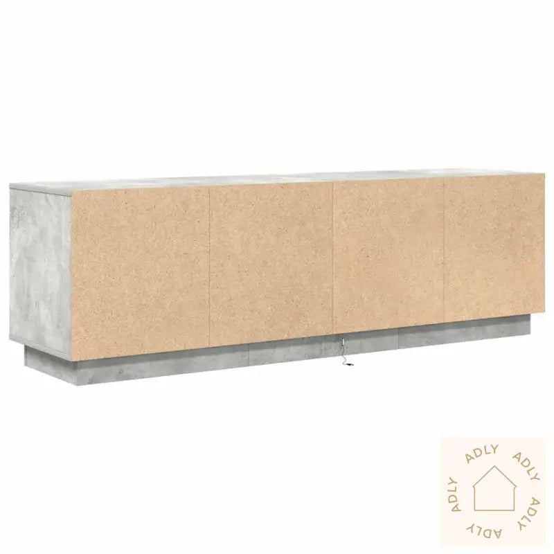 Tv-Benk Med Led-Lys Betonggrå 160,5X41X50 Cm