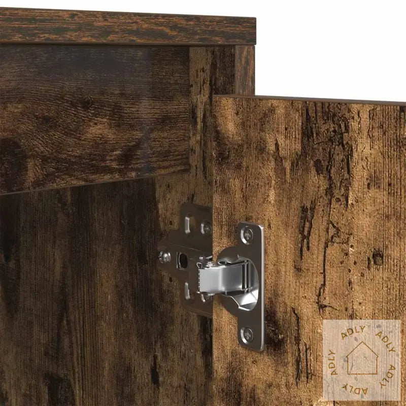 Tv-Benk Med Led-Lys Røkt Eik 100X41X50 Cm