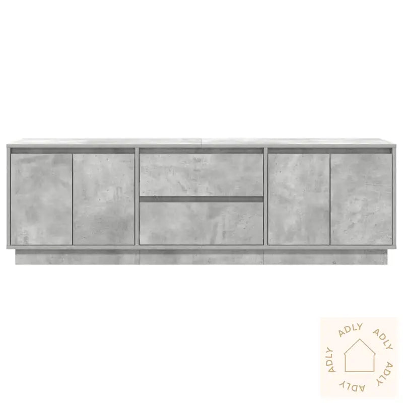 Tv-Benk Med Led-Lys Betonggrå 160,5X41X50 Cm