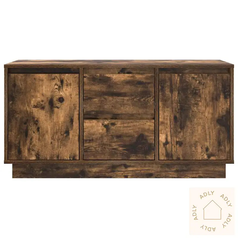 Tv-Benk Med Led-Lys Røkt Eik 100X41X50 Cm