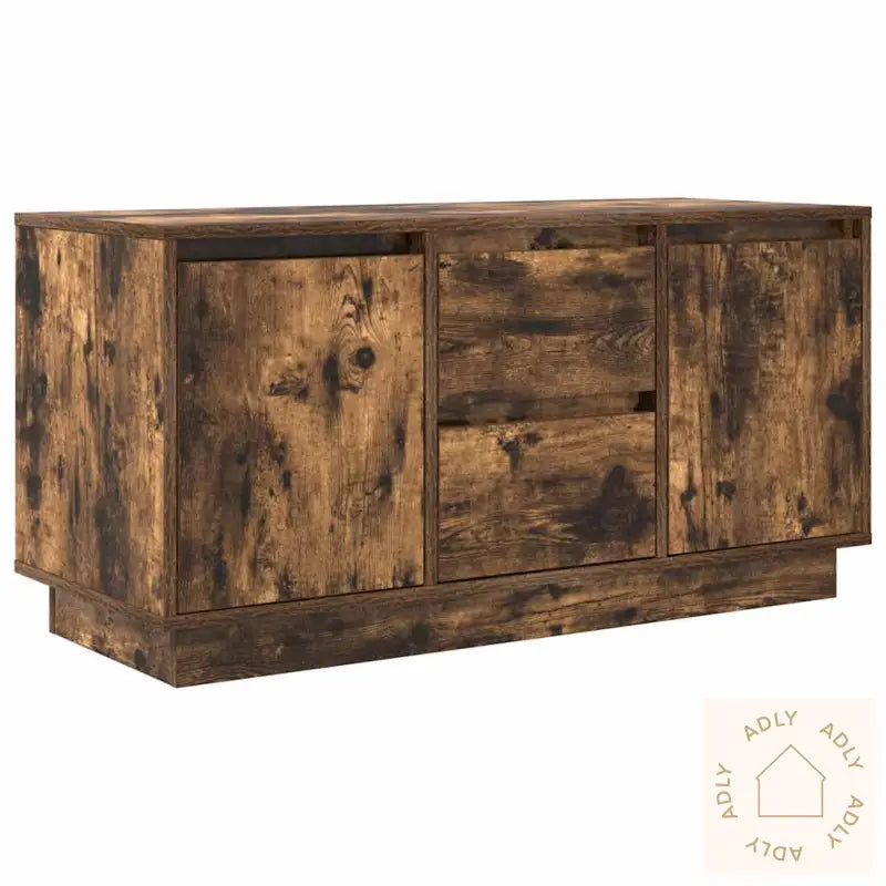 Tv-Benk Med Led-Lys Røkt Eik 100X41X50 Cm