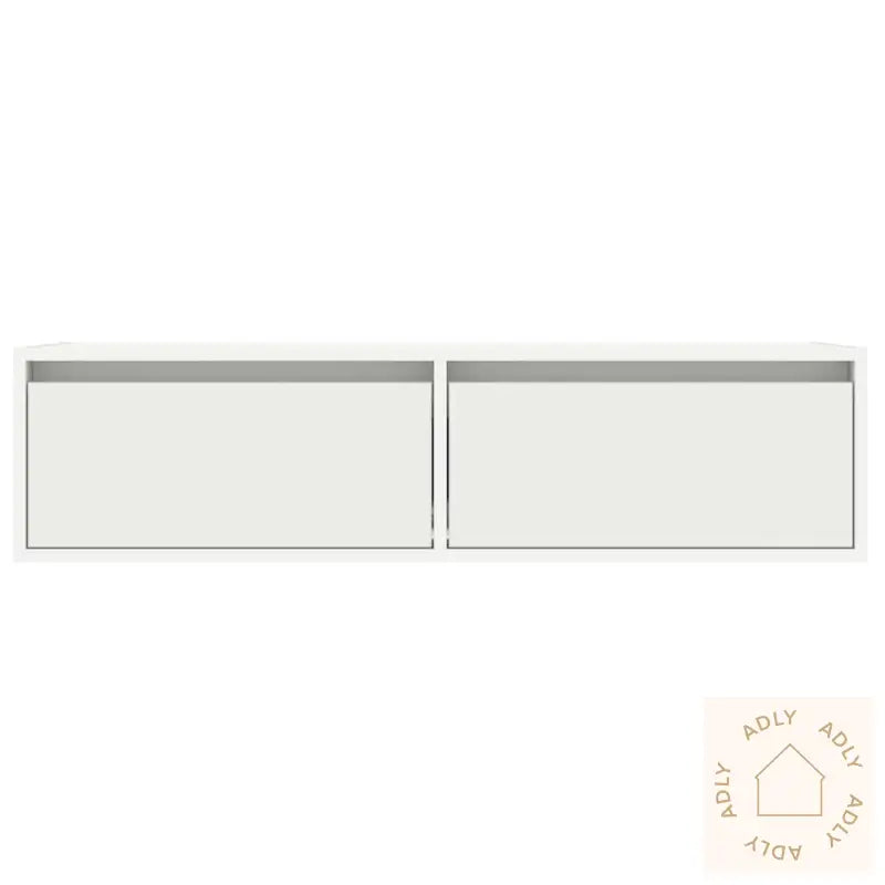 Tv-Benk Med Led-Lys Hvit 100X35,5X25 Cm