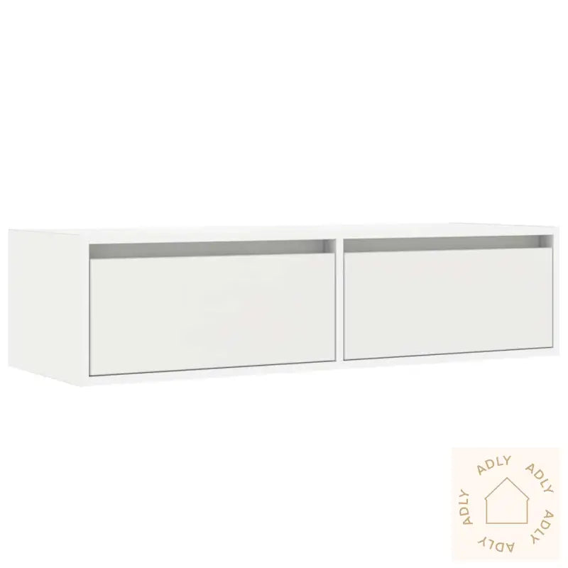 Tv-Benk Med Led-Lys Hvit 100X35,5X25 Cm