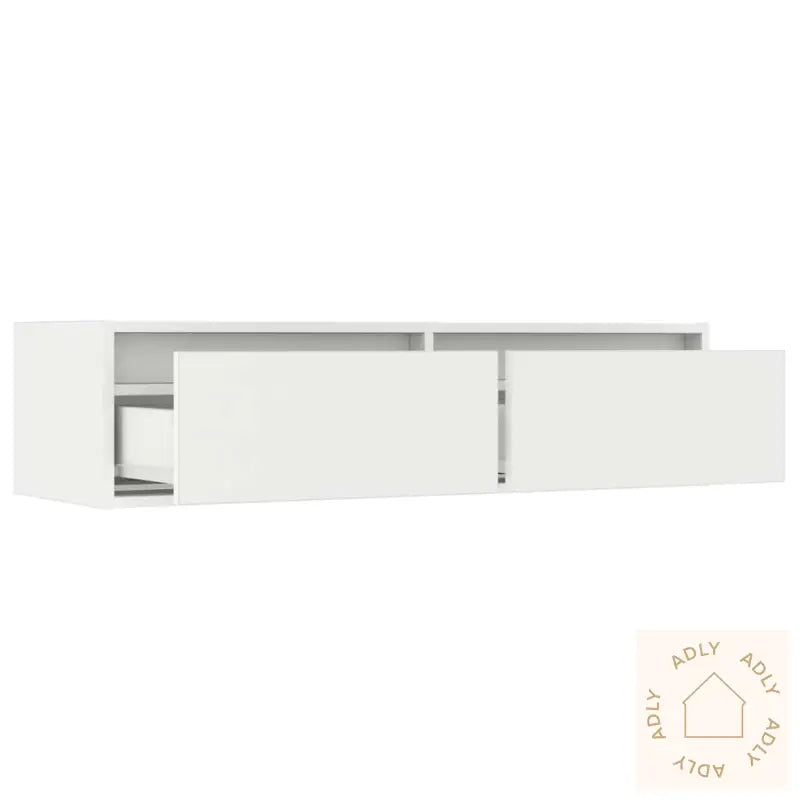 Tv-Benk Med Led-Lys Hvit 100X35,5X25 Cm