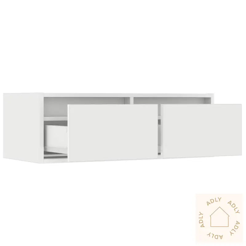 Tv-Benk Med Led-Lys Hvit 75X35,5X25 Cm