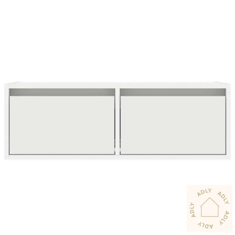 Tv-Benk Med Led-Lys Hvit 75X35,5X25 Cm