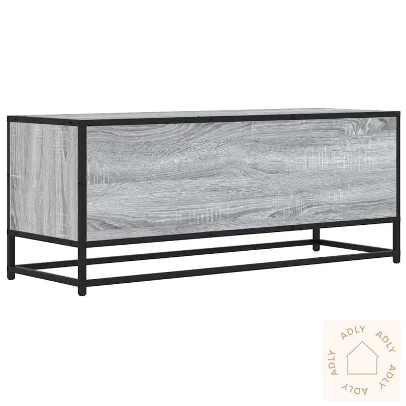 Tv-Benk Grå Sonoma 100X34,5X40 Cm Konstruert Tre Og Metall