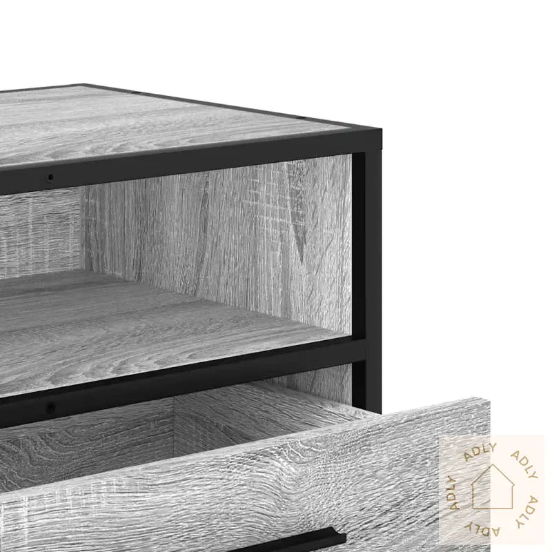 Tv-Benk Grå Sonoma 100X34,5X40 Cm Konstruert Tre Og Metall