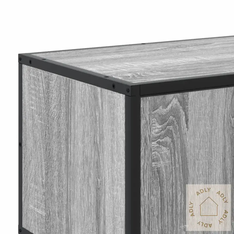 Tv-Benk Grå Sonoma 100X35X41 Cm Konstruert Tre Og Metall