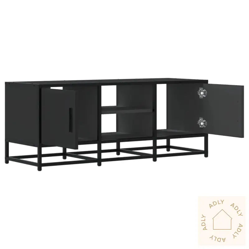 Tv-Benk Svart 100X35X41 Cm Konstruert Tre Og Metall