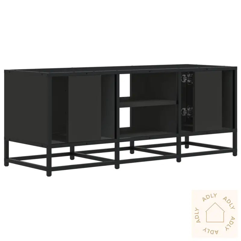 Tv-Benk Svart 100X35X41 Cm Konstruert Tre Og Metall