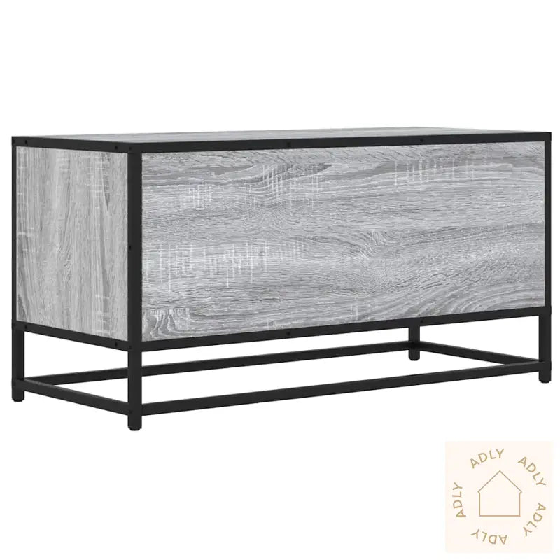 Tv-Benk Grå Sonoma 80X34,5X40 Cm Konstruert Tre Og Metall