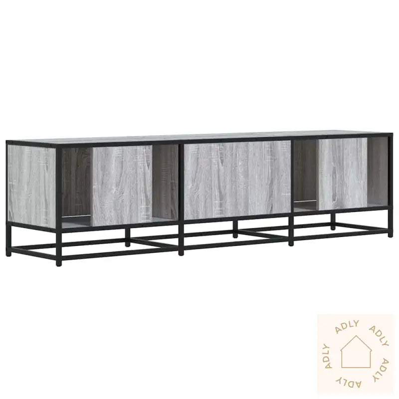 Tv-Benk Grå Sonoma 150X35X41 Cm Konstruert Tre Og Metall