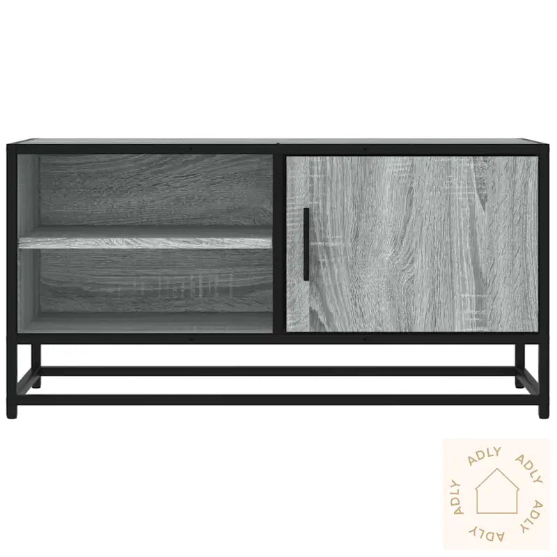 Tv-Benk Grå Sonoma 80X34,5X40 Cm Konstruert Tre Og Metall
