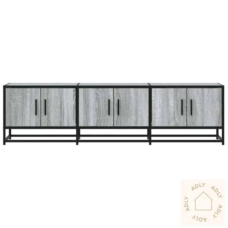 Tv-Benk Grå Sonoma 150X35X41 Cm Konstruert Tre Og Metall