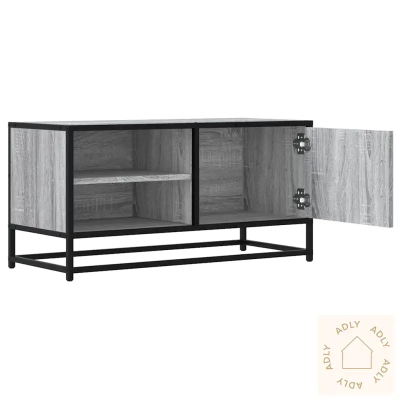 Tv-Benk Grå Sonoma 80X34,5X40 Cm Konstruert Tre Og Metall