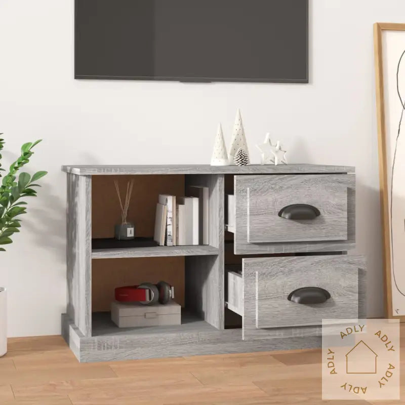 Tv-Benk Grå Sonoma 73X35,5X47,5 Cm Konstruert Tre