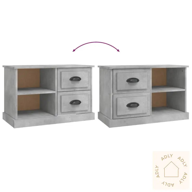 Tv-Benk Betonggrå 73X35,5X47,5 Cm Konstruert Tre