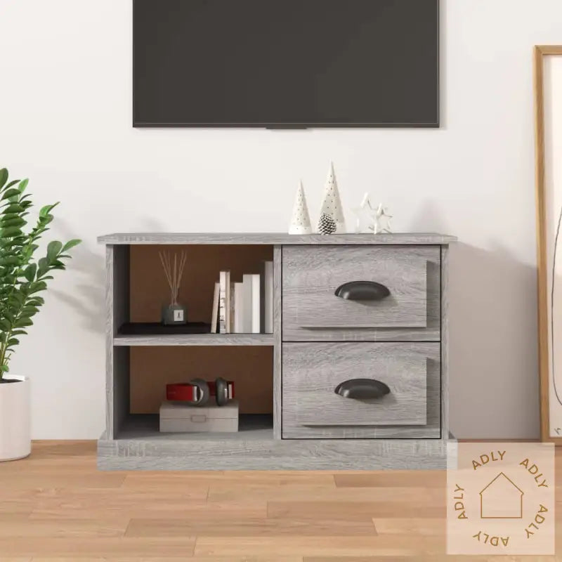 Tv-Benk Grå Sonoma 73X35,5X47,5 Cm Konstruert Tre