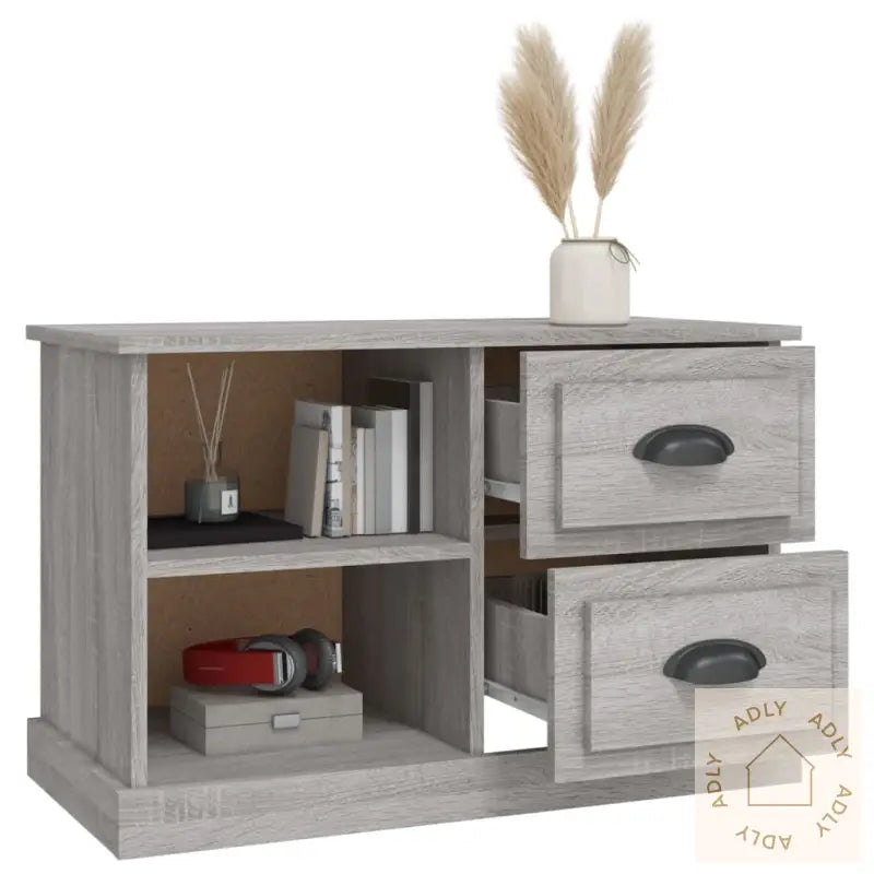 Tv-Benk Grå Sonoma 73X35,5X47,5 Cm Konstruert Tre