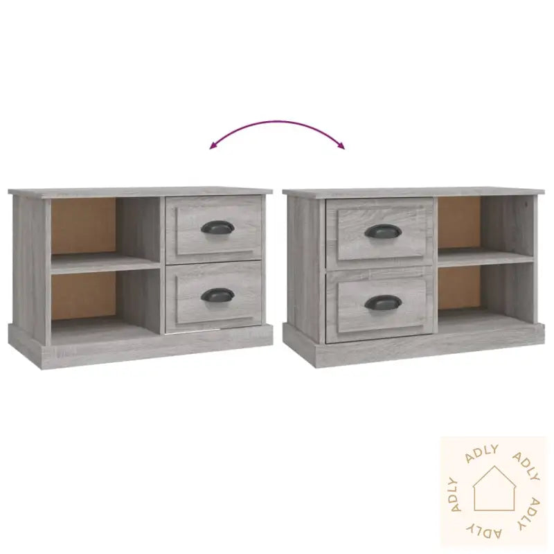 Tv-Benk Grå Sonoma 73X35,5X47,5 Cm Konstruert Tre