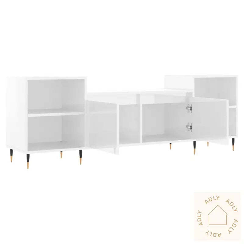 Tv-Benk Høyglans Hvit 160X35X55 Cm Konstruert Tre