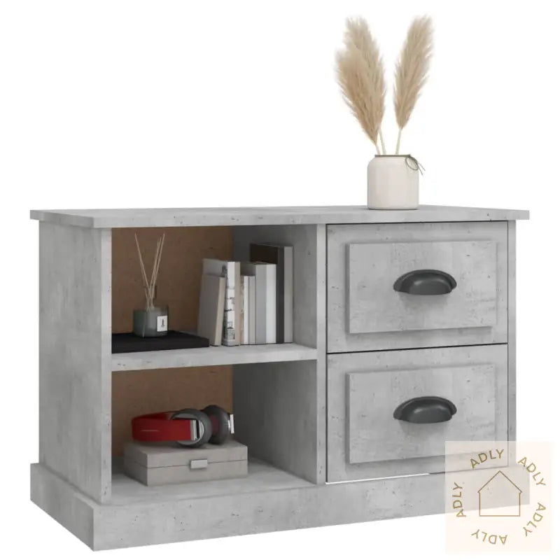 Tv-Benk Betonggrå 73X35,5X47,5 Cm Konstruert Tre