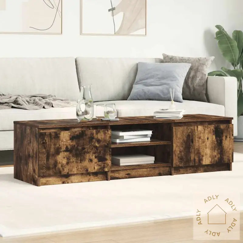 Tv-Benk Røkt Eik 140X40X35,5 Cm Konstruert Tre