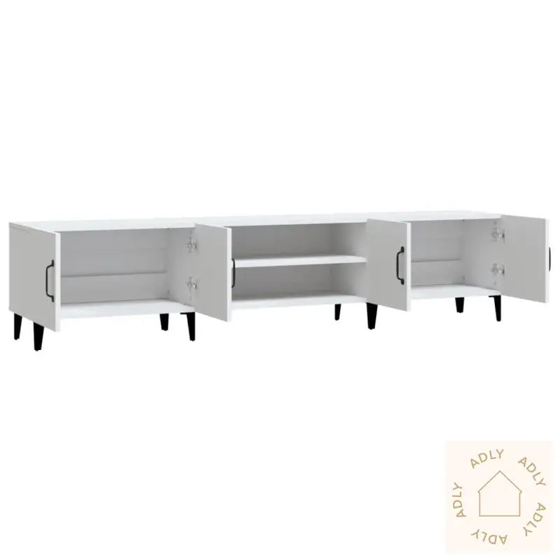 Tv-Benk Hvit 180X31,5X40 Cm Konstruert Tre