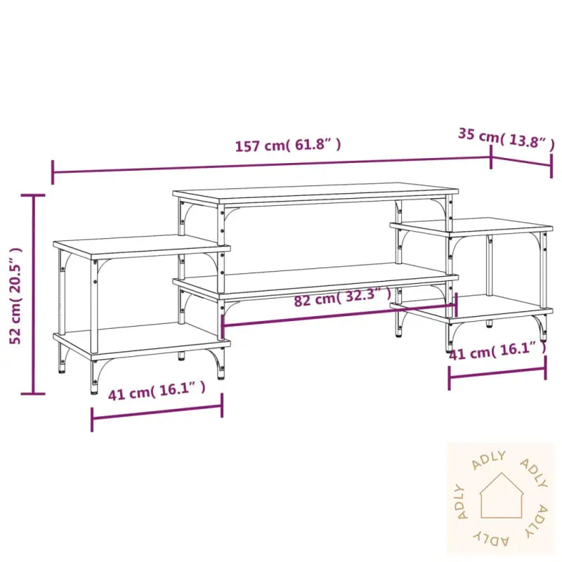 Tv-Benk Svart 157X35X52 Cm Konstruert Tre