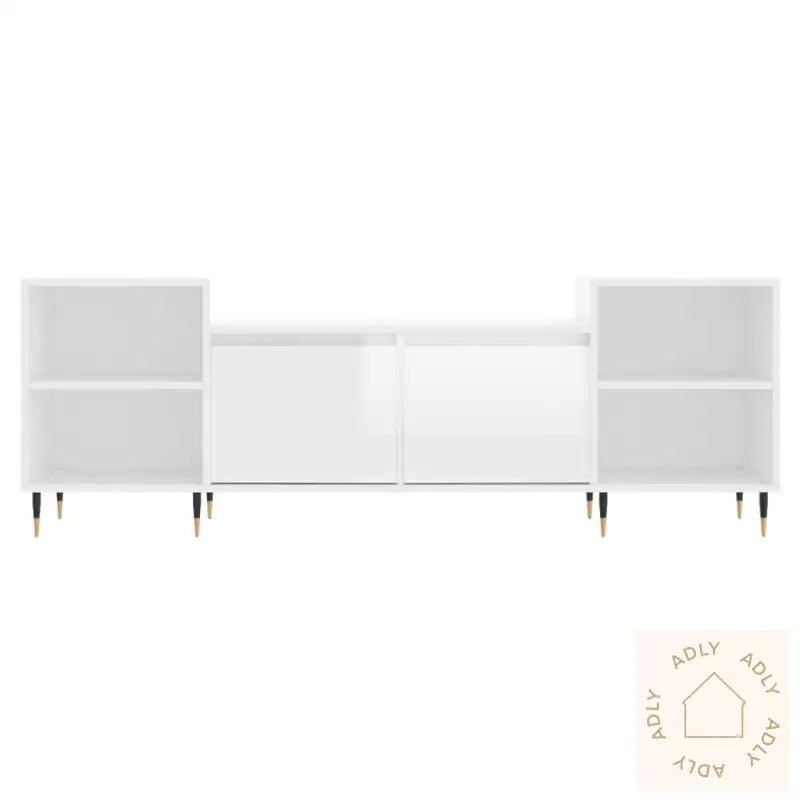 Tv-Benk Høyglans Hvit 160X35X55 Cm Konstruert Tre