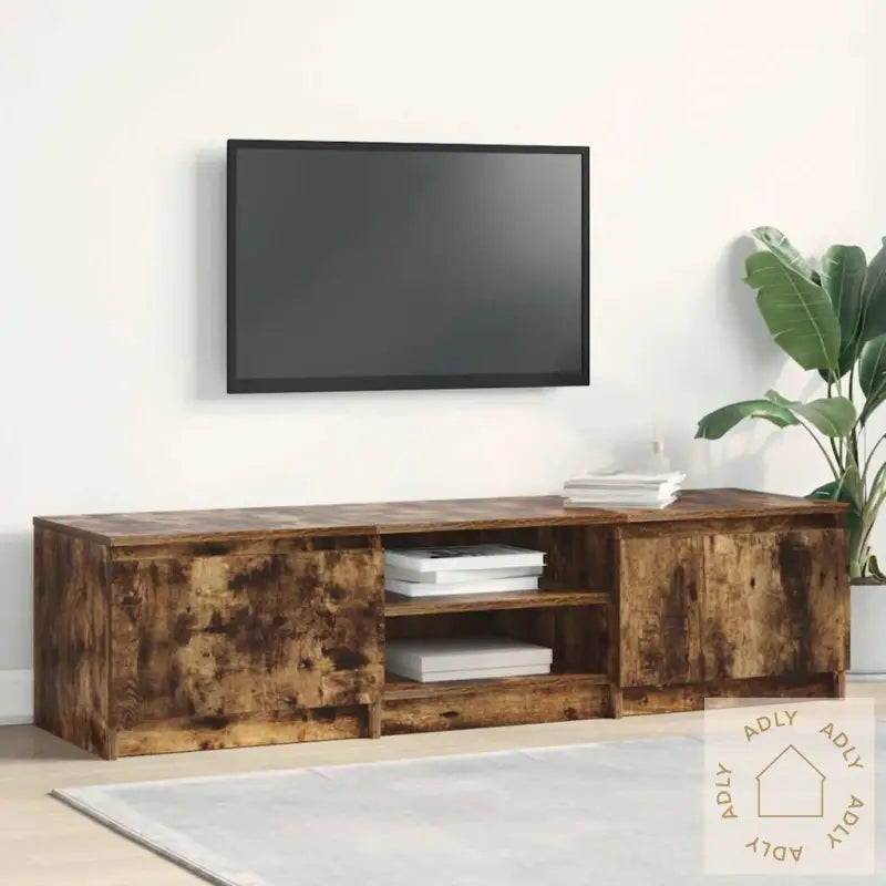 Tv-Benk Røkt Eik 140X40X35,5 Cm Konstruert Tre