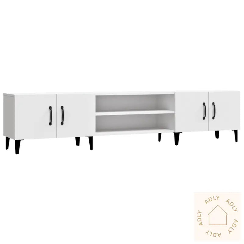 Tv-Benk Hvit 180X31,5X40 Cm Konstruert Tre