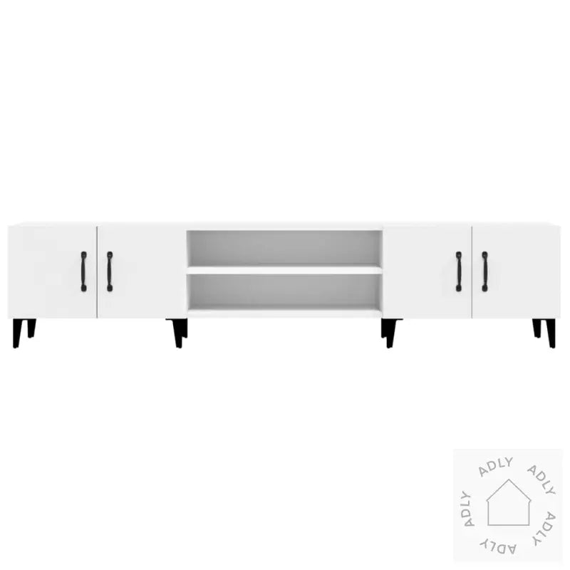 Tv-Benk Hvit 180X31,5X40 Cm Konstruert Tre