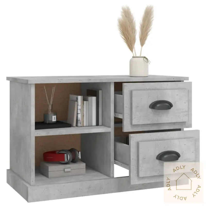 Tv-Benk Betonggrå 73X35,5X47,5 Cm Konstruert Tre